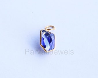 Breloque Pendentif En Or 18k Avec Tanzanite Naturelle 2.10 Ct - Trillion Cut - Neuf Avec étiquettes
