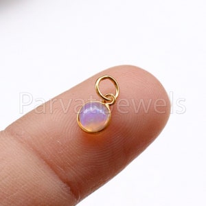AA Natural Ethiopian Opal Charm, 18k Solid Gold Charm, Fire Opal Charm, Gold Charm, Charm Necklace, Charm Pendant, Handmade Gold Charm,