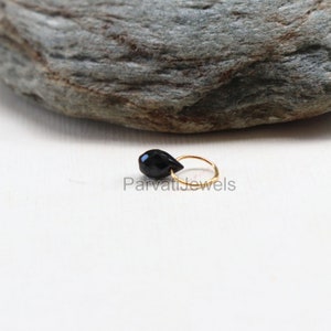 AA Black Spinel Charm, 18k Solid Gold Charm, Natural Black Spinel Charm, Gold Charm, Charm Pendant, Handmade Gold Charm,