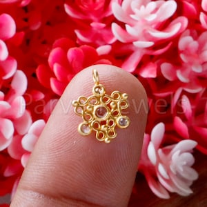 Natural Rosecut Diamond Charm pendant, 18k Solid Gold Designer Charm Pendant, Handmade Diamond Charm, Charm for Jewelry Making, Gift for Her
