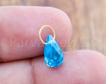 Pendentif Turtleland Topaze Bleue 4,36 Ct - Plaqué Or Rose 18 Carats - Forme Pentagone