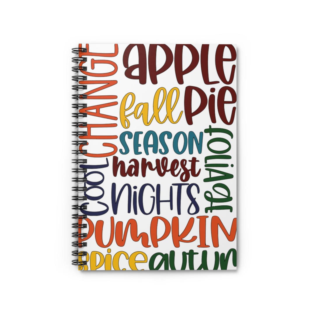 Fall Inspired Spiral Notebook, Cozy Autumn Journal, Seasonal Note Book ...