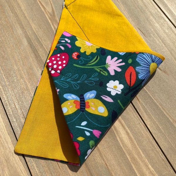 Butterfly Mushroom Dog Bandana, Over The Collar Bandana, Traditional Tie, Pet Accessories, Cat Bandana, Gift For Pets, Slip On Bandana