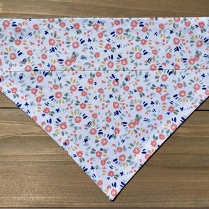 Flower Dog Bandana, Over The Collar Dog Bandana, Traditional Tie, Scarf, Pet Accessories, Cat Bandana, Gift For Pets, Slip On Bandana
