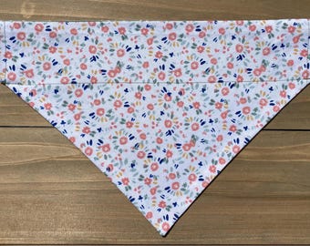 Floral Dog Bandana, Over The Collar, Pet Scarf