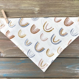 Boho Rainbow Dog Bandana, Over The Collar Dog Bandana, Traditional Tie, Scarf, Pet Accessories, Cat Bandana, Gift For Pets, Slip On Bandana
