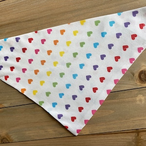 Colorful Hearts Valentine&#39;s Day Gift for Dogs, Cats & Pet Lovers. Over the Collar/Slip on Bandana, Dog Mom/Dad Pet Gifts/Accessories.