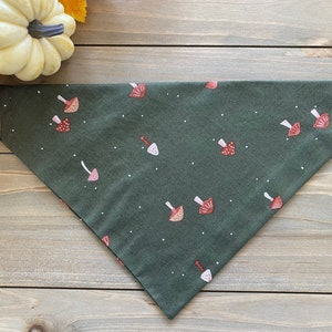 Mushroom Fall Dog Bandana, Over The Collar Dog Bandana, Traditional Tie, Pet Accessories, Cat Bandana, Gift For Pet, Slip On Bandana