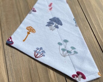 Mushroom Flannel Dog Bandana: Over the Collar Pet Scarf