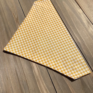 Yellow Gingham Dog Bandana, Over The Collar Dog Bandana, Traditional Scarf, Pet Accessories, Cat Bandana, Gift For Pets, Slip On Bandana