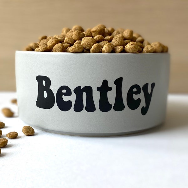 Personalized Ceramic Dog Bowl: Customizable with Your Pup's Name - A Durable and Stylish Feeding Solution for Your Furry Friend