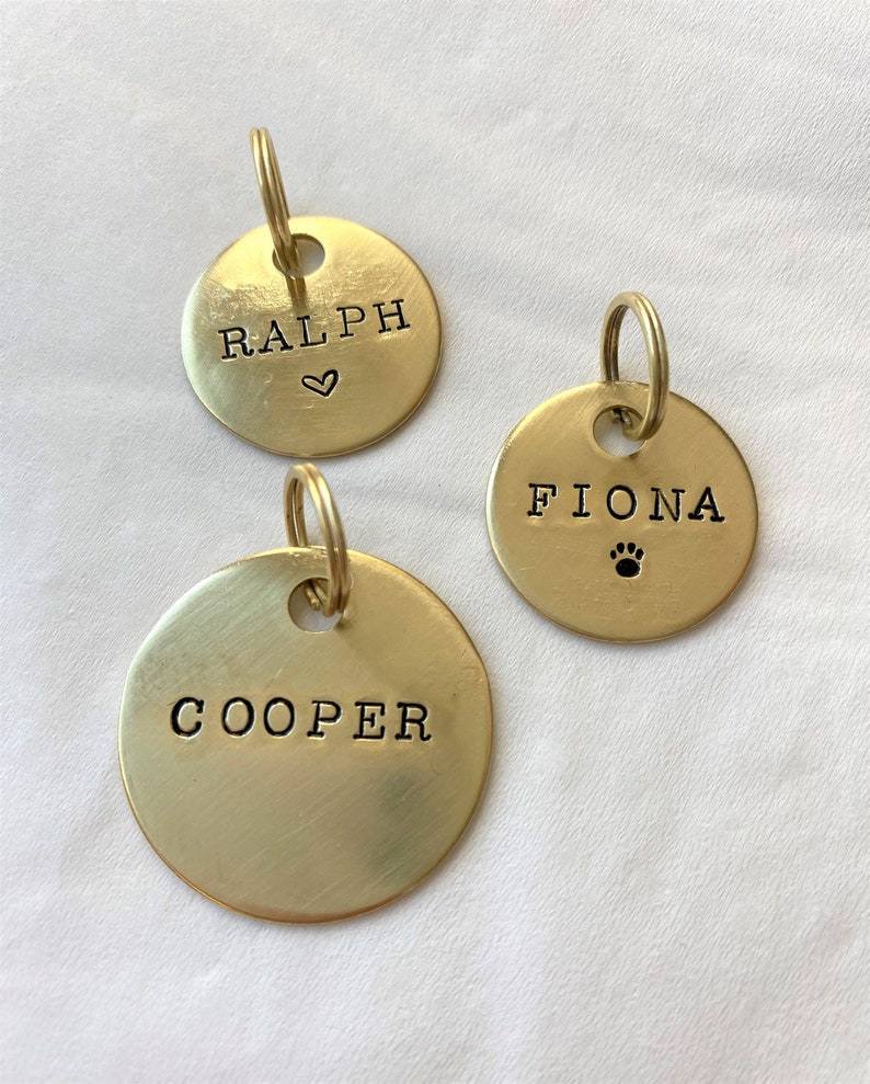 Personalized Pet Tag for Dog and Cat – Engraved Dog ID Tag – Dog Name Tags – Funny Dog Tag – Kitten Play Collar – Cat Tag – Brass - Pet Gift 