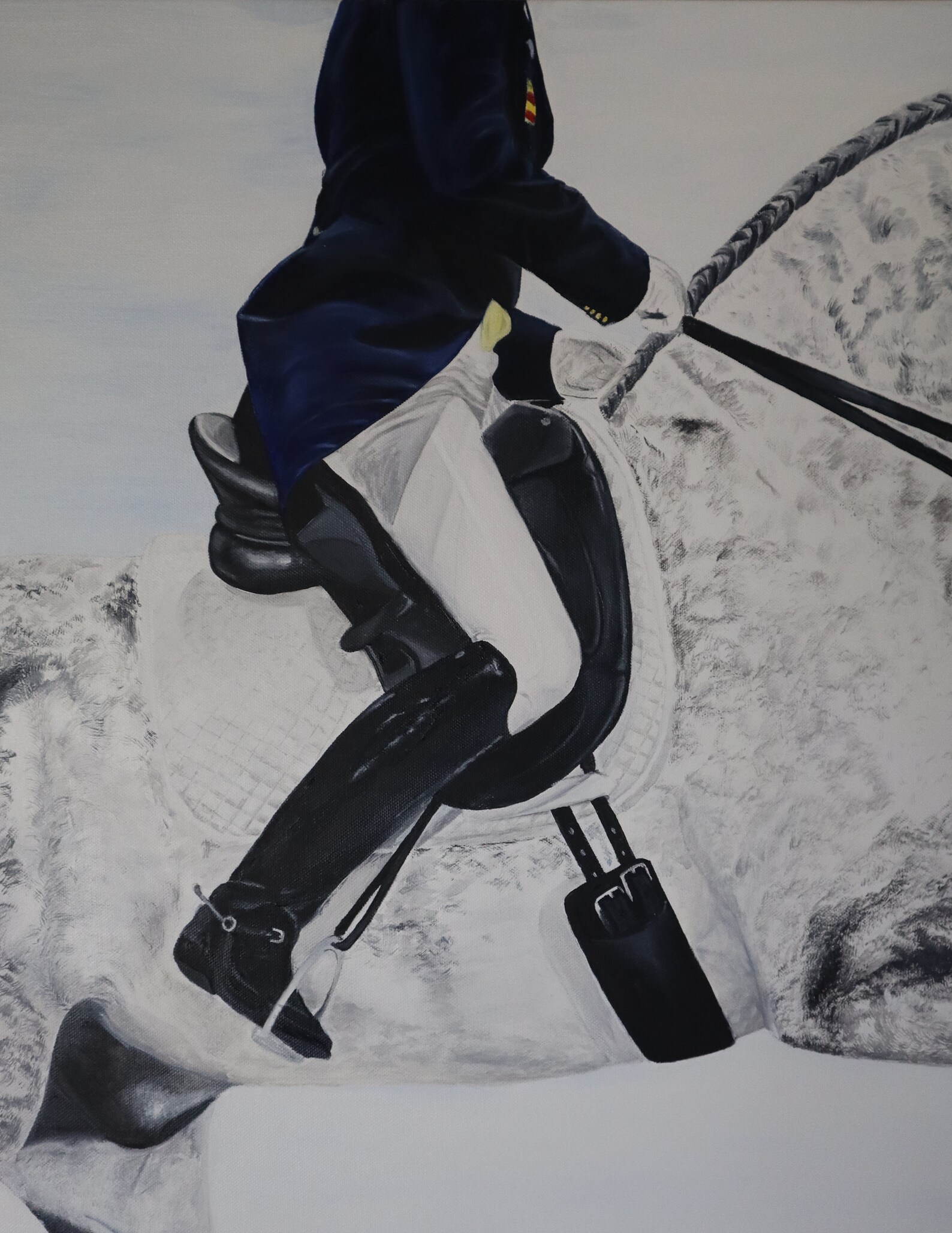 Horse Oil Painting White Horse Oil Painting Dressage Oil Etsy Ireland