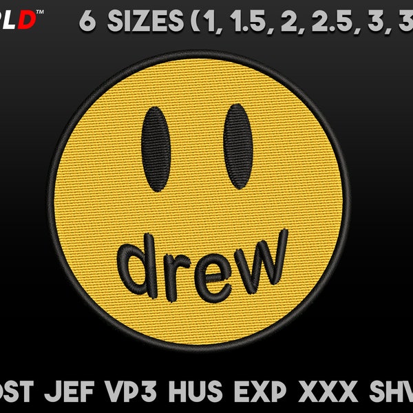 Drew Smiley Face Justin Bieber Streetwear Hypebeast Embroidery Design File
