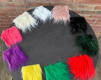 4" Faux Fur Fabric Squares: Precut Vegan Craft Fur Pieces