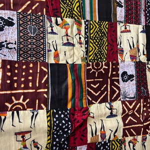 African Print Cotton Fabric: Patchwork Quilted Fabric by the Yard - Etsy