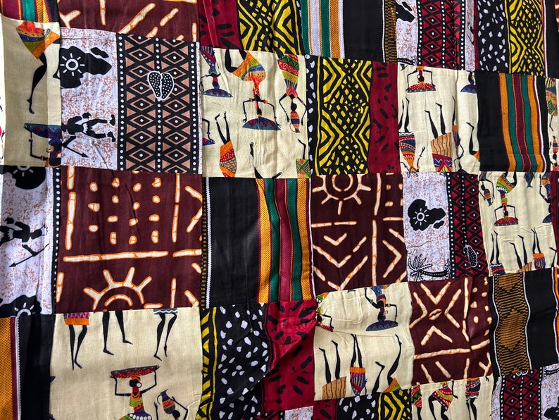 African Print Cotton Fabric: Patchwork Quilted Fabric by the Yard - Etsy