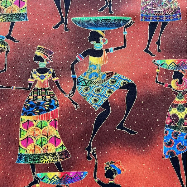 AFRICAN LADIES PRINT - Timeless Treasures Print Fabric by the yard - Cotton Print Fabric - Fabric by the Yard - Fabric - Fabric Craft Supply