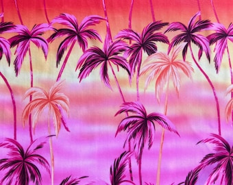 STRETCH PRINTED FABRIC - Tropical Palm Trees Fabric - spandex Print Fabric - 4 way Stretch Printed Spandex Fabric - Fabric