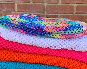 STRETCH MESH FABRIC - Mesh fabric by the yard - Cabaret Stretch Mesh Spandex with holes - Costume Dancewear Fabric - 2 way stretch fabric