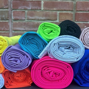 SPANDEX FABRIC - Solid Color Polyester Spandex Fabric - 4 way Stretch Spandex Fabric in Solid Colors - Fabric