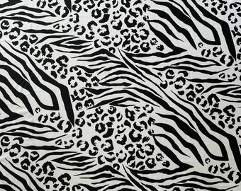 Black & White Animal Print Spandex Fabric - 4 Way Stretch