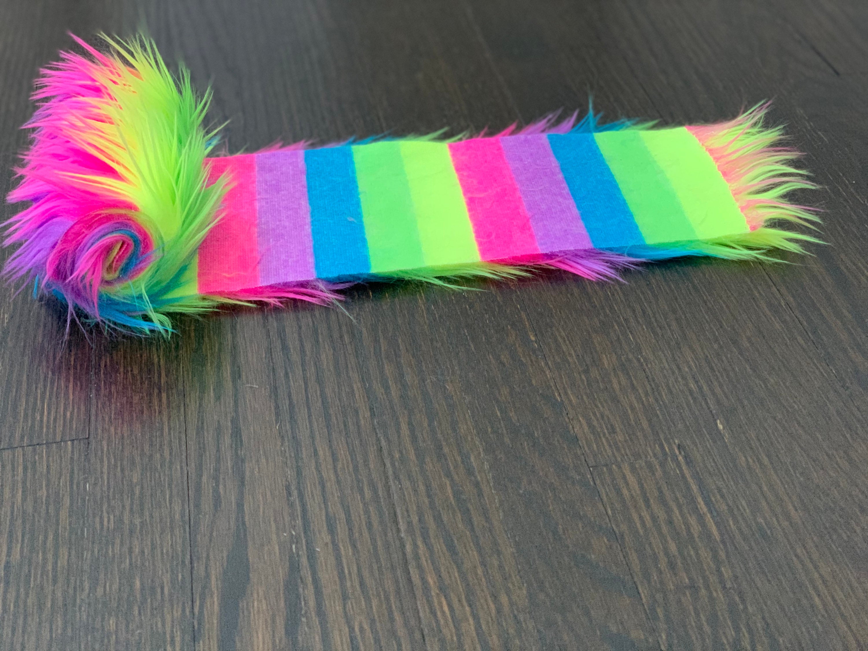 FAUX FUR TRIM Rainbow fur trim by the yard Fur for slides Etsy