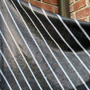 HOLOGRAPHIC PRINT FABRIC - Black and white diagonal Holographic PinStripe Stretch Fabric - 4 way Stretch Spandex Fabric - Dancewear Fabric