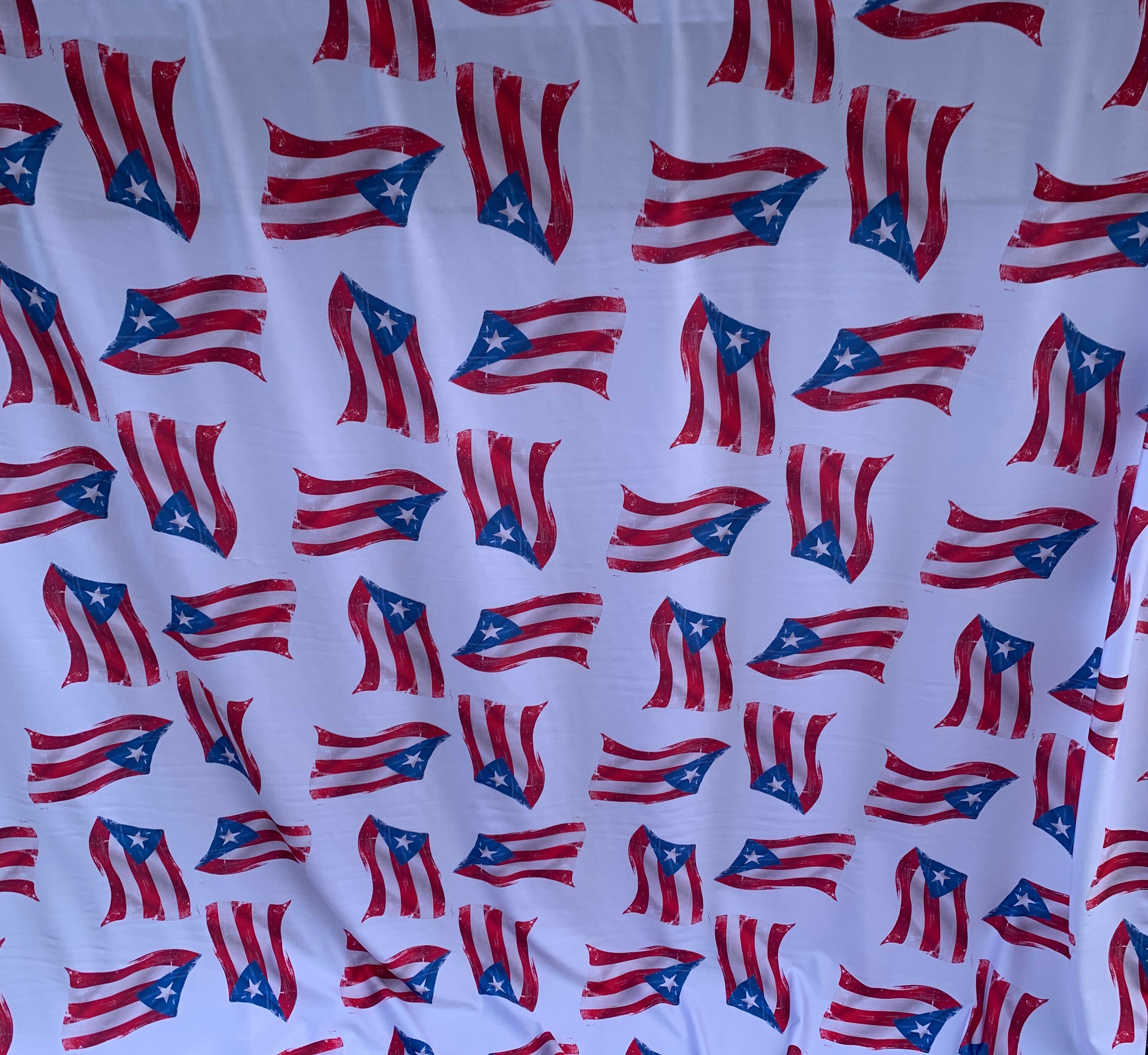 Puerto Rico Textile Pattern Puerto Rican Flag Print Fabric: 4-way Stretch Spandex - Etsy