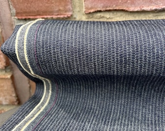 Nadelstreifen-Denimstoff: Mittelschwerer blauer Denim - DIY-Bastelbedarf