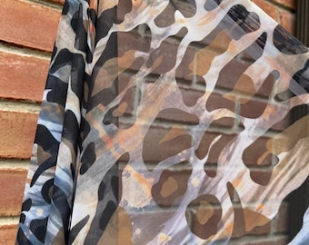 STRETCH MESH FABRIC - Abstract Leopard Print Stretch Mesh fabric by the yard - Leopard Print fabric bty