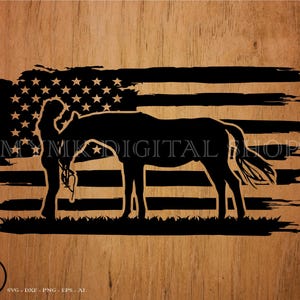 American Flag Horse and child Svg, horse svg, horse clipart, horse png, horse cut file, equestrian