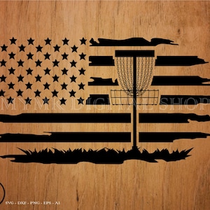 disc golf svg, american flag, frisbee golf, disc, frolf, golf, svg, png, clipart, cut file, dxf