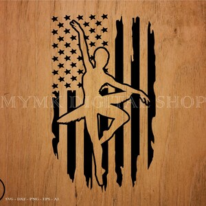 Ballet Dancer in US Flag svg file, ballet svg, ballerina svg, svg, png, cricutm dxf, clipart, for Commercial and Personal use