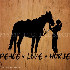 Horse svg, peace love horse, horse clipart, cut file, cricut, png, dxf, svg,clipart