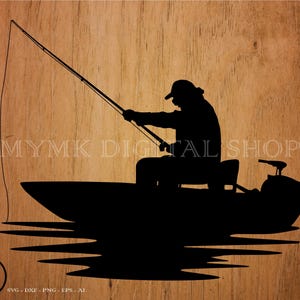 Old Man Fishing on the Boat svg file, fishing svg, fishing grandpa svg, svg, png, cricut, dxf, clipart