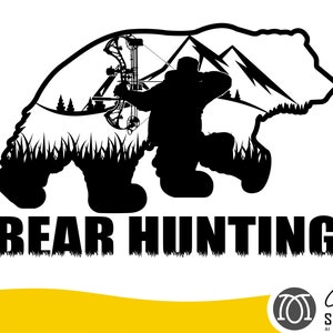 Bear Hunter Hunting svg file, bear hunting svg, hunting svg, bow hunting svg, svg, png, cricut, dxf, clipart