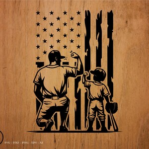 Baseball svg, Father and Son Fist Bump svg, US Flag svg,  svg, png, cricut, dxf, clipart, for Commercial and Personal use