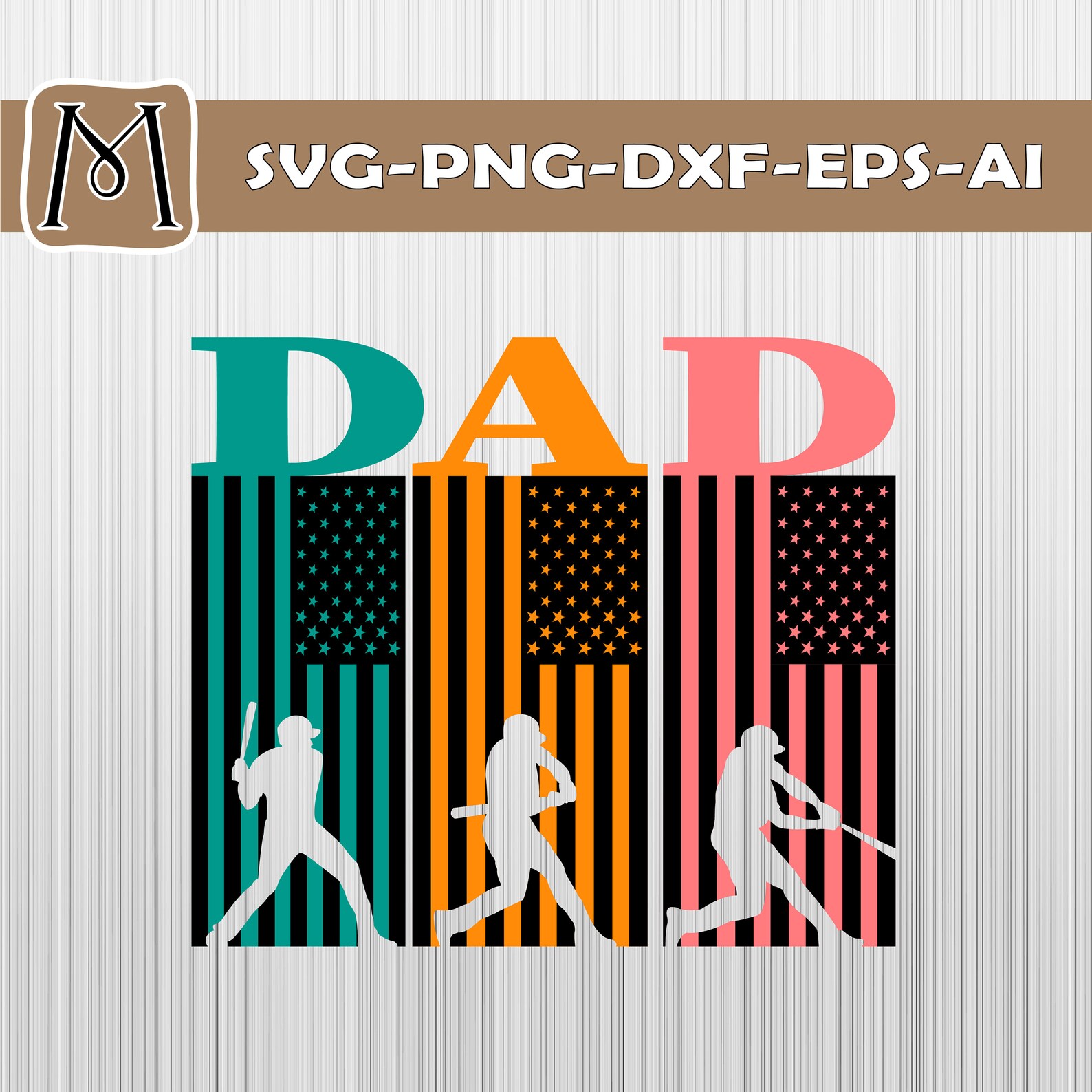 Download American flag Baseball dad svg clipart baseball clipart | Etsy