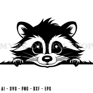 Raccoon svg, Raccoon Peeking svg, svg, png, cricut, dxf, clipart, for Commercial and Personal use
