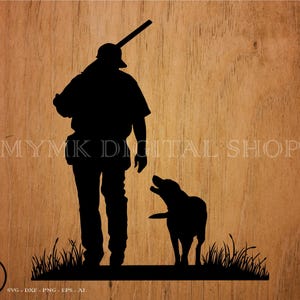 Mann und Hund Jäger svg-Datei, Jagd svg, Jäger-Svg, svg, png, cricut, dxf, Clipart