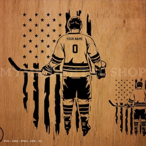 Hockey Silhouette, Hockeyspielerin US Flagge, Benutzerdefinierter Text, svg, png, Clipart, Cricut, dxf, für den persönlichen und kommerziellen Gebrauch
