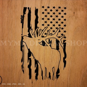 Deer svg, deer hunting svg, american flag elk, svg, png, cut file, cricut ready
