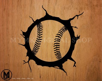 Baseball Ball geknackt, Baseball svg, Softball svg, svg, png, Cricut, dxf, Clipart, für kommerziellen und persönlichen Gebrauch