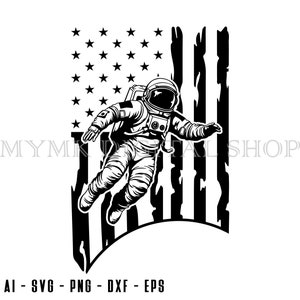 Astronaut US Flag svg # 2, Astronaut svg, svg, png, cricut, dxf, clipart, for Commercial and Personal use