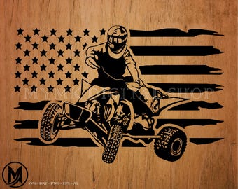Quad rijden Amerikaanse vlag svg-bestand, atv svg, modder rijden svg, svg, png, cricut, dxf, clipart, voor commercieel en persoonlijk gebruik
