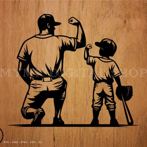 Padre e hijo chocan los puños 3, jugadores de béisbol svg, svg, png, cricut, dxf, clipart, para uso comercial y personal