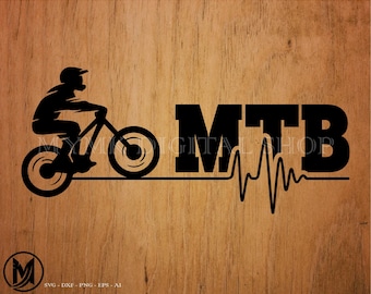 MTB Biker Pulse -  Mtb svg, Biker svg, mountain bike svg, bike svg, svg, png, cricut, dxf, clipart, for Commercial and Personal use