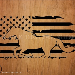 American Flag Horse Mustang Svg, horse svg, horse clipart, horse png, horse cut file