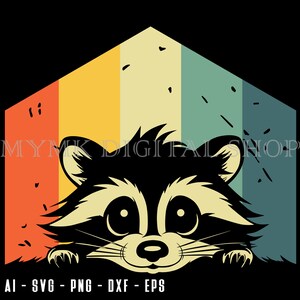 Raccoon svg, Raccoon Peeking Colored svg, svg, png, cricut, dxf, clipart, for Commercial and Personal use